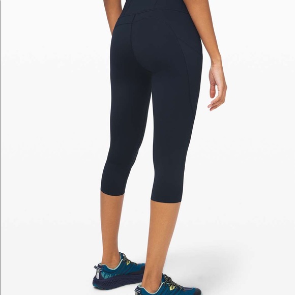 Lululemon Fast And Free Crop Navy - Picture 2 of 4